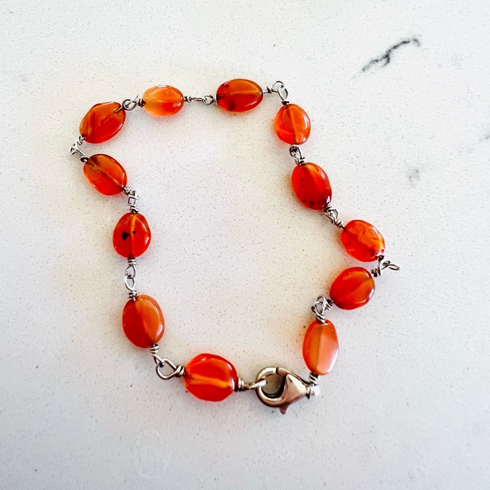 Carnelian bead bracelet
